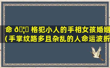 命 🦊 格犯小人的手相女孩婚姻（手掌纹路多且杂乱的人命运波折吗）